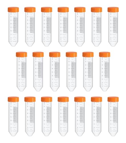 HUAZIZ 20 Stück Konische Zentrifugenröhren, 50ml Polypropylen Abgestuft Konische Zentrifugenröhrchen mit Orange Schraubverschluss, Conical Centrifuge Tubes HUAZIZ 20 Stück Konische Zentrifugenröhren, 50ml Polypropylen Abgestuft Konische Zentrifugenröhrchen mit Orange Schraubverschluss, Conical Centrifuge Tubes von HUAZIZ