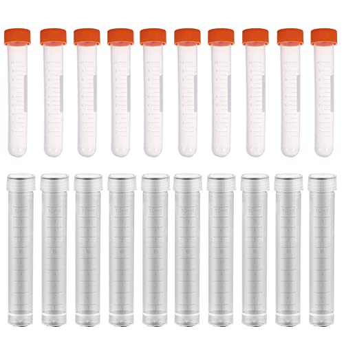 HUAZIZ 20 Stück Probenröhrchen 10 ml mit Deckel,Kunststoff Kryoröhrchen Reagenzglasprobe Plastikröhrchen Reagenzglas Reagenzgläser Probierrohr für Labor und Krankenhaus,Orange and Transparent HUAZIZ 20 Stück Probenröhrchen 10 ml mit Deckel,Kunststoff Kryoröhrchen Reagenzglasprobe Plastikröhrchen Reagenzglas Reagenzgläser Probierrohr für Labor und Krankenhaus,Orange and Transparent von HUAZIZ