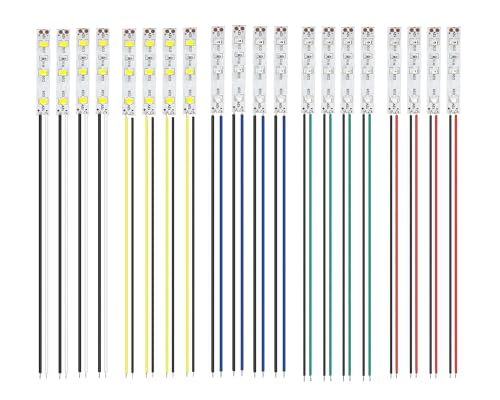 HUAZIZ 20 Stücke 50mm VorDrahtete Streifen, 2335 SMD LED, 12-18V LED Streifen, Modellbau Led Beleuchtung, Weiß/Rot/Gelb/Blau/Grün HUAZIZ 20 Stücke 50mm VorDrahtete Streifen, 2335 SMD LED, 12-18V LED Streifen, Modellbau Led Beleuchtung, Weiß/Rot/Gelb/Blau/Grün von HUAZIZ
