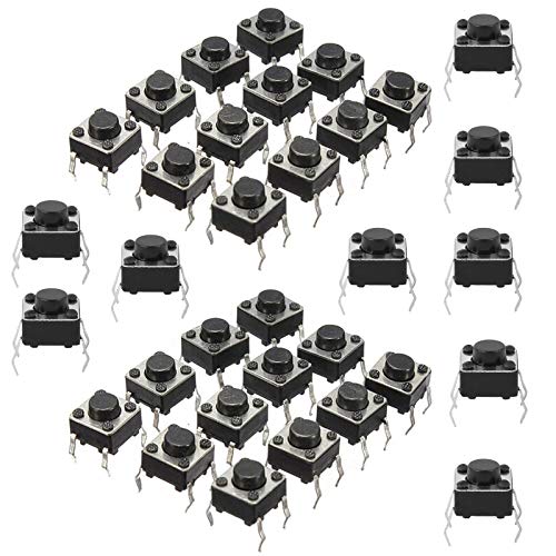 HUAZIZ 200 Stück Microtaster Mikro Schalter Tactile Drucktaster Microschalter Mini Push Button Switch 6x6x5mm HUAZIZ 200 Stück Microtaster Mikro Schalter Tactile Drucktaster Microschalter Mini Push Button Switch 6x6x5mm von HUAZIZ