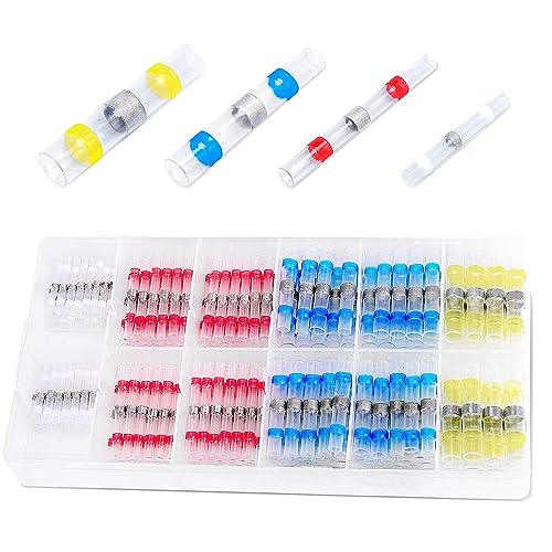 HUAZIZ 210 Pcs Lötverbinder Set Schweißverbinder Welding Connector Kit, Kabel Quetschverbinder Set-Geeignet für Automobile, Schiffe, Haushaltskabel usw von HUAZIZ