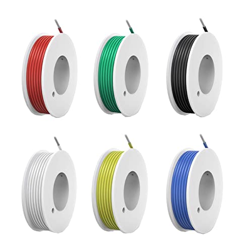 HUAZIZ 24 AWG Elektrisches Draht-Set 24 Gauge Silikon Elektrodraht verzinntes Kupferkabel 6 Farben 10 Meter pro Elektrokabel Hakendraht flexibel und weich für DIY HUAZIZ 24 AWG Elektrisches Draht-Set 24 Gauge Silikon Elektrodraht verzinntes Kupferkabel 6 Farben 10 Meter pro Elektrokabel Hakendraht flexibel und weich für DIY von HUAZIZ