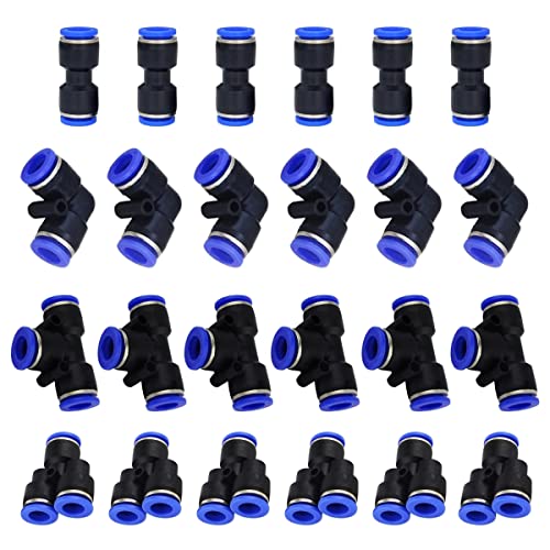 HUAZIZ 24 Stück Pneumatische Armaturen Steckverbinder Air Push Schnellkupplung Verbinder 1/2 Zoll Pneumatische Anschlüsse Push in Fitting Steckverbinder für Druckluftwerkzeuge(Y + L + T + I Typ Combo) HUAZIZ 24 Stück Pneumatische Armaturen Steckverbinder Air Push Schnellkupplung Verbinder 1/2 Zoll Pneumatische Anschlüsse Push in Fitting Steckverbinder für Druckluftwerkzeuge(Y + L + T + I Typ Combo) von HUAZIZ
