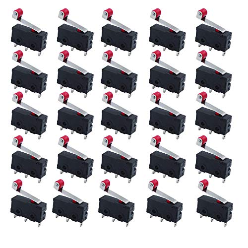 HUAZIZ 25 Stücke 250V 5A SPDT 1NO 1NC Momentary Scharnier Rollenhebel Mikroschalter 3 Pins, Endschalter mit Momentanem Roller Hebel Arm Snap Aktion Scharnier Mini Wechselschalter HUAZIZ 25 Stücke 250V 5A SPDT 1NO 1NC Momentary Scharnier Rollenhebel Mikroschalter 3 Pins, Endschalter mit Momentanem Roller Hebel Arm Snap Aktion Scharnier Mini Wechselschalter von HUAZIZ