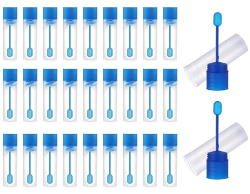 HUAZIZ 29 Stück Kotprobenröhrchen Hund, 15ml Stuhlprobenröhrchen, Katzen und Hunde Kotröhrchen mit Löffel für Haustiere zum Testen von HUAZIZ
