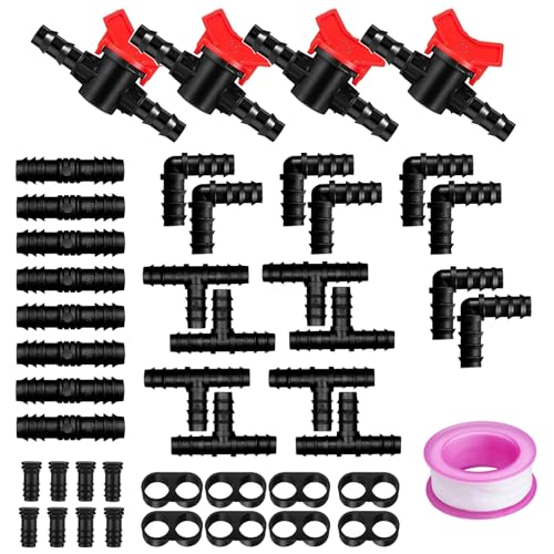 HUAZIZ 45 Stück Bewässerung Anschluss Kit, Tropfbewässerung Sprinkler Bewässerungsanschluss Schlauch T-Stücken Bewässerungszubehör 16 mm Für Garten, landwirtschaftliches Bewässerungssystem HUAZIZ 45 Stück Bewässerung Anschluss Kit, Tropfbewässerung Sprinkler Bewässerungsanschluss Schlauch T-Stücken Bewässerungszubehör 16 mm Für Garten, landwirtschaftliches Bewässerungssystem von HUAZIZ