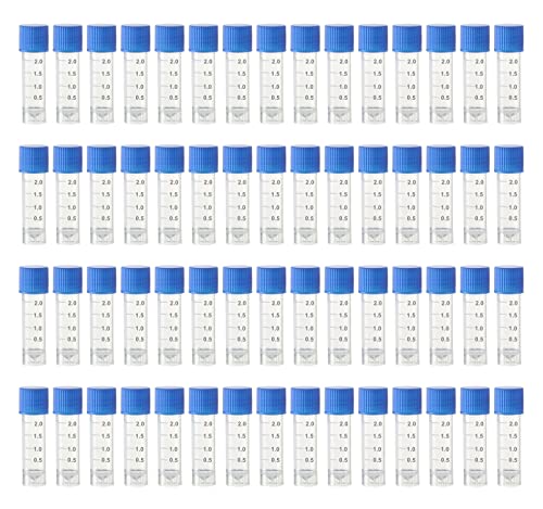 HUAZIZ 60 Stück 2ml Gefrierröhrchen Blue, 2ml Blue mit Deckel und Abgestuften Markierungen, Kunststoff Kryoröhrchen Reagenzglasprobe Reagenzglas Reagenzgläser Probierrohr für Labor HUAZIZ 60 Stück 2ml Gefrierröhrchen Blue, 2ml Blue mit Deckel und Abgestuften Markierungen, Kunststoff Kryoröhrchen Reagenzglasprobe Reagenzglas Reagenzgläser Probierrohr für Labor von HUAZIZ