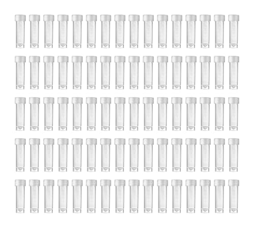 HUAZIZ 80 Stück Probenröhrchen 5 ml mit Deckel und abgestuften Markierungen, Kunststoff Kryoröhrchen, Reagenzglasprobe, Plastikröhrchen, Reagenzglas, Transparent HUAZIZ 80 Stück Probenröhrchen 5 ml mit Deckel und abgestuften Markierungen, Kunststoff Kryoröhrchen, Reagenzglasprobe, Plastikröhrchen, Reagenzglas, Transparent von HUAZIZ