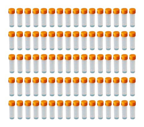 HUAZIZ 80 Stück Plastikröhrchen 5ml mit Deckel, Kunststoff Kryoröhrchen Reagenzglasprobe Plastikröhrchen Reagenzglas, Kunststoff Reagenzgläser abgestuften Markierungen und Überwurfmutter für Labor HUAZIZ 80 Stück Plastikröhrchen 5ml mit Deckel, Kunststoff Kryoröhrchen Reagenzglasprobe Plastikröhrchen Reagenzglas, Kunststoff Reagenzgläser abgestuften Markierungen und Überwurfmutter für Labor von HUAZIZ