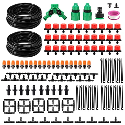 HUAZIZ Bewässerung Kit,15M *2PcsTropfbewässerung Garten Bewässerungssystem DIY Micro Drip System Automatische Sprinkler Micro Drip System Misting System für Tomaten Bewässerung Garten Zimmerpflanzen von HUAZIZ