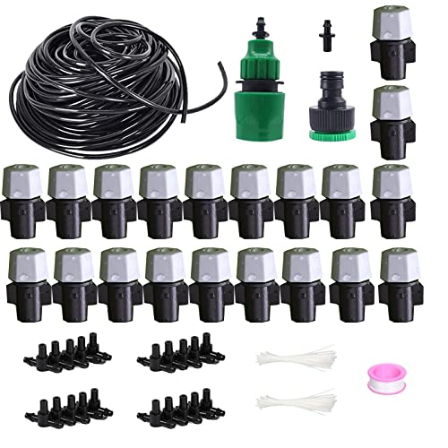 HUAZIZ Bewässerung Kit,20 Meter Tropfbewässerung Garten Bewässerungssystem DIY Micro Drip System Automatische Sprinkler Micro Drip System Misting System für Tomaten Bewässerung Garten Zimmerpflanzen von HUAZIZ