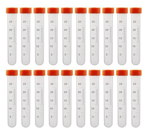 HUAZIZ Zentrifugenröhrchen 20 Stücke 25ml Reagenzgläser Kunststoff Zentrifugenröhrchen orange mit Schraubverschluss Abgestuften Probenbehälter Probenröhrchen für Labor Chemie Experimente HUAZIZ Zentrifugenröhrchen 20 Stücke 25ml Reagenzgläser Kunststoff Zentrifugenröhrchen orange mit Schraubverschluss Abgestuften Probenbehälter Probenröhrchen für Labor Chemie Experimente von HUAZIZ
