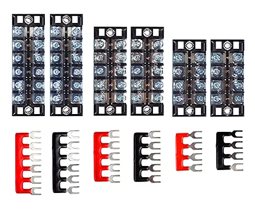 HUAZIZ Schraubklemmenleiste, Screw Terminal Block, 6 Stück Zweireihige 4/5/6 Position Schraubklemmenleiste 600V 25A mit Abdeckung + 6 Stück Vorisolierte Terminal Barrier Strip HUAZIZ Schraubklemmenleiste, Screw Terminal Block, 6 Stück Zweireihige 4/5/6 Position Schraubklemmenleiste 600V 25A mit Abdeckung + 6 Stück Vorisolierte Terminal Barrier Strip von HUAZIZ