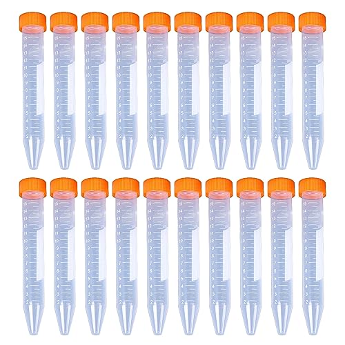 Zentrifugenröhrchen 20 Pcs 15ml Kegel Reagenzgläser Kunststoff Zentrifugenröhrchen orange mit Schraubverschluss Abgestuften Probenbehälter Probenröhrchen für Labor Chemie Experimente Zentrifugenröhrchen 20 Pcs 15ml Kegel Reagenzgläser Kunststoff Zentrifugenröhrchen orange mit Schraubverschluss Abgestuften Probenbehälter Probenröhrchen für Labor Chemie Experimente von HUAZIZ