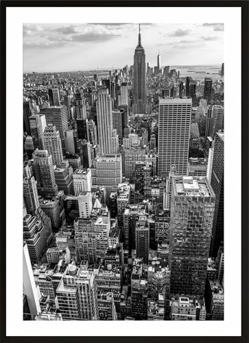 HUBDECO Bild Wanddekoration Poster - Hochwertiges Poster gedruckt auf 200g/m2 Posterpapier - Tolle Zimmerdekoration - Schlafzimmer Bilder - Ohne Ramen - 70x50cm - New york schwarz und weiß von HUBDECO