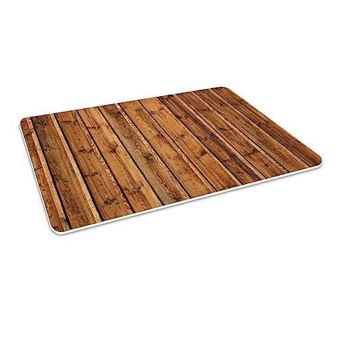 HUBDECO Flexible Schutzmatte aus Strapazierfähigem Printfloor - Schutzunterlage Unter Sessel, Stuhl - Anti-Rutsch - Schützt Boden vor Kratzern - Zimmerdekoration - 100x70 cm Bretter Holz von HUBDECO