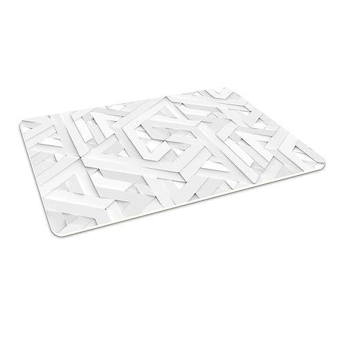 HUBDECO Flexible Schutzmatte aus Strapazierfähigem Printfloor - Schutzunterlage Unter Sessel, Stuhl - Anti-Rutsch - Schützt Boden vor Kratzern - Zimmerdekoration - 100x70 cm Geometrie-Linien von HUBDECO