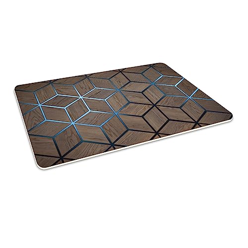 HUBDECO Flexible Schutzmatte aus Strapazierfähigem Printfloor - Schutzunterlage Unter Sessel, Stuhl - Anti-Rutsch - Schützt Boden vor Kratzern - Zimmerdekoration - 140x100 cm 3D-Würfel von HUBDECO