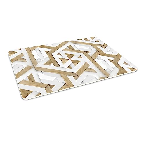 HUBDECO Flexible Schutzmatte aus Strapazierfähigem Printfloor - Schutzunterlage Unter Sessel, Stuhl - Anti-Rutsch - Schützt Boden vor Kratzern - Zimmerdekoration - 140x100 cm Holz Abstrakt von HUBDECO