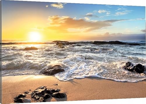 HUBDECO Leinwand Bilder Wohnzimmer - Bilder, Poster, Kunstdrucke - Leinwandbild - Bild auf Leinwand - Tolle Zimmerdekoration - Schlafzimmer Bilder - 120x80 cm Seesand HUBDECO Leinwand Bilder Wohnzimmer - Bilder, Poster, Kunstdrucke - Leinwandbild - Bild auf Leinwand - Tolle Zimmerdekoration - Schlafzimmer Bilder - 120x80 cm Seesand von HUBDECO