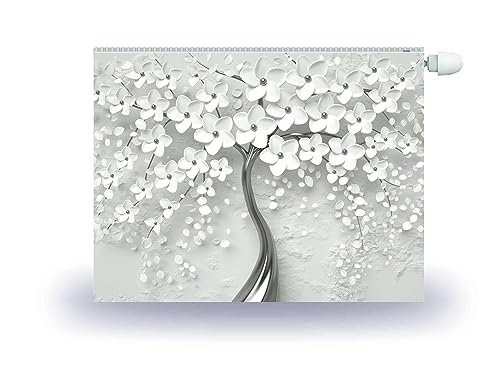 HUBDECO Magnetische Heizkörperverkleidung - 100x60 cm - Magnet Heizkörperabdeckung - Motiv 3D-Blumen - Wasserdicht Erhöhte Abriebfestigkeit Paneel-Heizkörperabdeckung von HUBDECO
