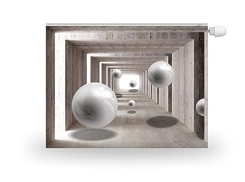 HUBDECO Magnetische Heizkörperverkleidung - 100x60 cm - Magnet Heizkörperabdeckung - Motiv 3D-Kugeln - Wasserdicht Erhöhte Abriebfestigkeit Paneel-Heizkörperabdeckung von HUBDECO