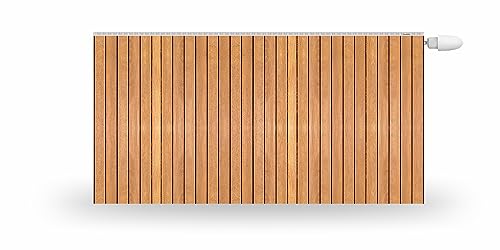 HUBDECO Magnetische Heizkörperverkleidung - 120x60 cm - Magnet Heizkörperabdeckung - Motiv Terrassendielen Vertikal - Wasserdicht Erhöhte Abriebfestigkeit Paneel-Heizkörperabdeckung von HUBDECO
