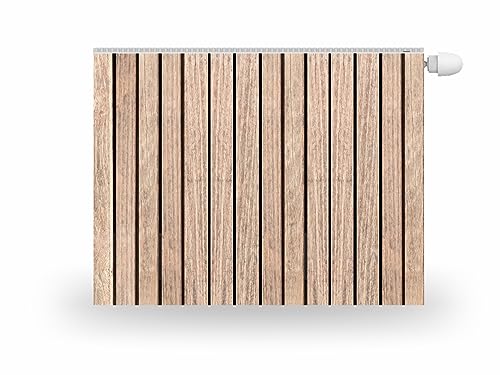 HUBDECO Magnetische Heizkörperverkleidung - 80x60 cm - Magnet Heizkörperabdeckung - Motiv Latten Hell - Wasserdicht Erhöhte Abriebfestigkeit Paneel-Heizkörperabdeckung von HUBDECO
