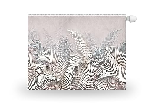HUBDECO Magnetische Heizkörperverkleidung - 80x60 cm - Magnet Heizkörperabdeckung - Motiv Pastell Palmenblätter - Wasserdicht Erhöhte Abriebfestigkeit Paneel-Heizkörperabdeckung von HUBDECO