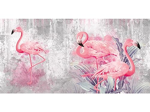 HUBDECO Schutzunterlage für den Schreibtisch - Schützt Schreibtisch vor Kratzern und Schäden - Langlebig, Hitzebeständig - Pflegeleicht, Wasserfest - Mauspad - 90x45cm - Flamingos von HUBDECO