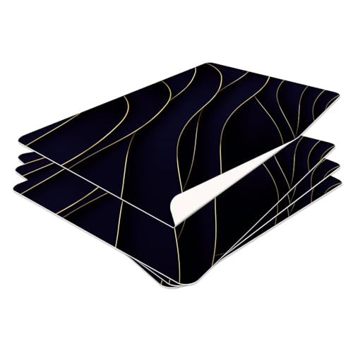 HUBDECO Strapazierfähige Schützende Esstischmatten - Set mit 4 Abwaschbaren Vinyl-Tischmatten - Platzdeckchen für Küche - Tischmatte - Tischsets Abwaschbar - 44x32cm - Modell 52 von HUBDECO