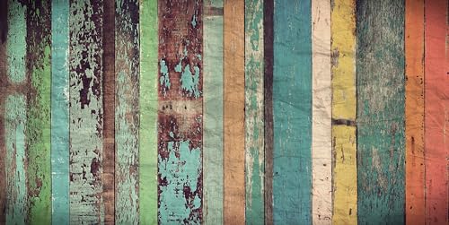 HUBDECO - Teppich - Küchenteppich - Badezimmerteppich - Badteppich - Küchenläufer - Teppich Läufer - Teppich Küche - PCV, Vinyl - rutschfest - Bunte Holz Bretter - 76x152cm von HUBDECO