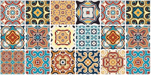 HUBDECO - Teppich - Küchenteppich - Badezimmerteppich - Badteppich - Küchenläufer - Teppich Läufer - Teppich Küche - PCV, Vinyl - rutschfest - Patchwork Bunt - 76x152cm von HUBDECO