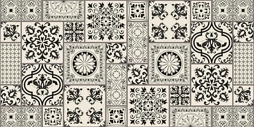 HUBDECO - Teppich - Küchenteppich - Badezimmerteppich - Badteppich - Küchenläufer - Teppich Läufer - Teppich Küche - PCV, Vinyl - rutschfest - Türkische Ornamente - 60x120cm von HUBDECO