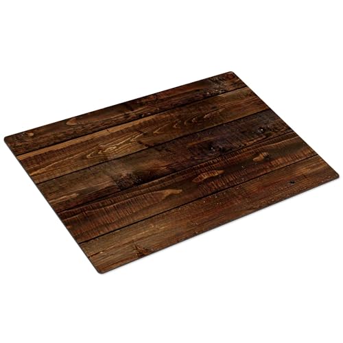 HUBDECO Unterlage für Kaffeemaschine - rutschfeste Kaffeemaschine Unterlage - Kaffee-Bar-Matte für Kaffeestation - Saugfähiges Geschirrtrocknen für Küchenthek - 49x33cm - Dielen Holz von HUBDECO