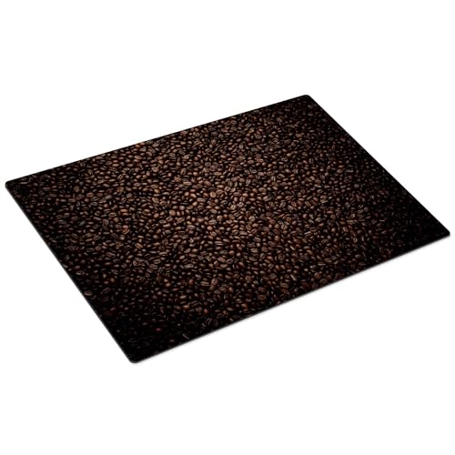 HUBDECO Unterlage für Kaffeemaschine - rutschfeste Kaffeemaschine Unterlage - Kaffee-Bar-Matte für Kaffeestation - Saugfähiges Geschirrtrocknen für Küchenthek - 49x33cm - Kaffeebohnen von HUBDECO