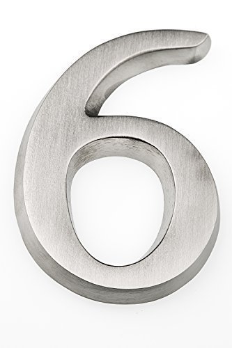 HUBER Hausnummer 6/9 aus Aluminium 10 cm I Hausnummern für Haus & Tür - Hausnummernschilder in edlem Aluminium 3D Design, House number, eloxiert von HUBER