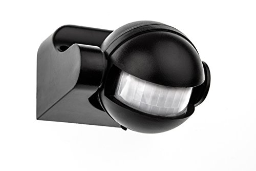 HUBER MOTION 2 Infrarot Bewegungsmelder 180° Innen/Außen Bewegungssensor IP44 I 230V Bewegungsmelder LED geeignet, vertikal verstellbar, schwarz von HUBER