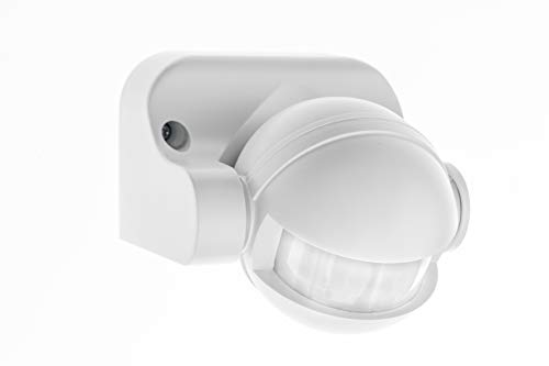 HUBER MOTION 2 Infrarot Bewegungsmelder 180° Innen/Außen Bewegungssensor IP44 I 230V Bewegungsmelder LED geeignet, vertikal verstellbar, weiß von HUBER