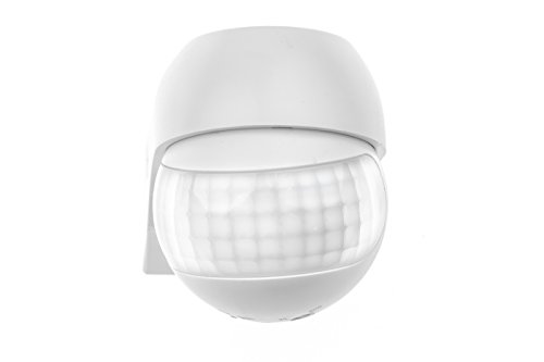 HUBER Motion 3 Compact Infrarot Bewegungsmelder 180° Innen/Außen Bewegungssensor IP44 I 230V Bewegungsmelder LED geeignet, horizontal/vertikal verstellbar, weiß von HUBER