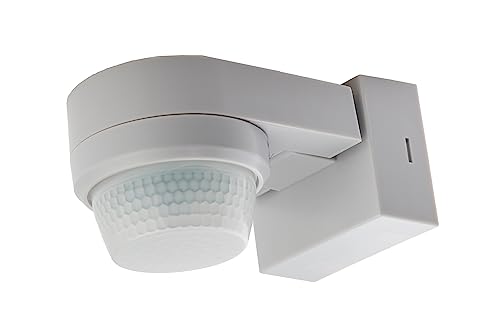 HUBER Motion 100 Infrarot Bewegungsmelder 360° mit 4 Sensoren und Fresnel-Linse - IP65 Bewegungsmelder LED geeignet I inkl. Unterkriechschutz & Bereichsbegrenzung, Wand-/Deckenmontage, grau von HUBER