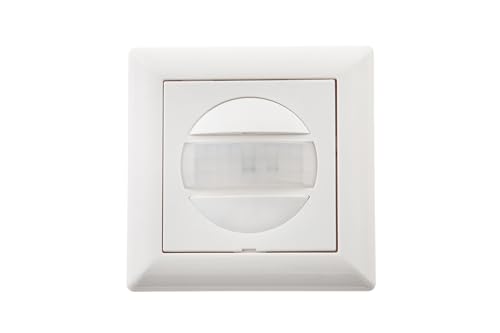 HUBER Motion 13R PIR Bewegungsmelder 170° für Innen I Unterputz Bewegungsmelder - Motion Sensor mit Taster, auch für Schalterserien [55x55mm], 3-Draht-Technik Relaisausgang von HUBER