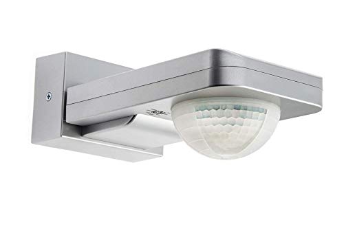 HUBER Motion 6 Infrarot Bewegungsmelder 360° mit 3 Sensoren und Matrixlinsen - IP65 Bewegungsmelder LED geeignet I inkl. Unterkriechschutz & Bereichsbegrenzung, Wand-/Deckenmontage, Silber von HUBER