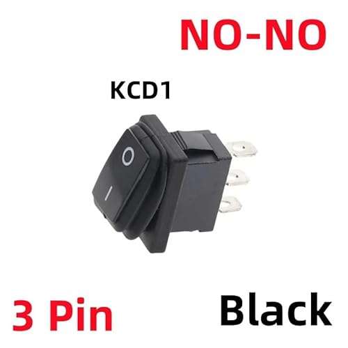 1 STÜCKE KCD1 Wasserdichter Schalter 10A/250 V IP67 3PIN 12 V/220 V LED-Tastenschalter Wippschalter Boottyp Schalter EIN-AUS EIN-EIN(Black,220V (ON-OFF)) von HUBXHEIY