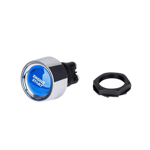 1PC Auto Motor Starten Zündung Schalter 12V 50A 3 Pin SPST Momentary Keyless Push Button Starter Schalter AUF OFF for Autos Marine RV(Blue) von HUBXHEIY