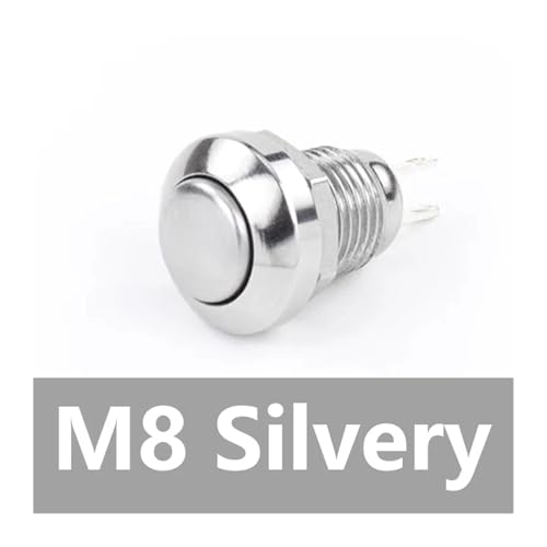 5/20/100PCS 8mm Wasserdicht Momentary Metall Türklingel Push Button Switch Auto Motor Auto Start Starter(Silvery,100PCS) von HUBXHEIY