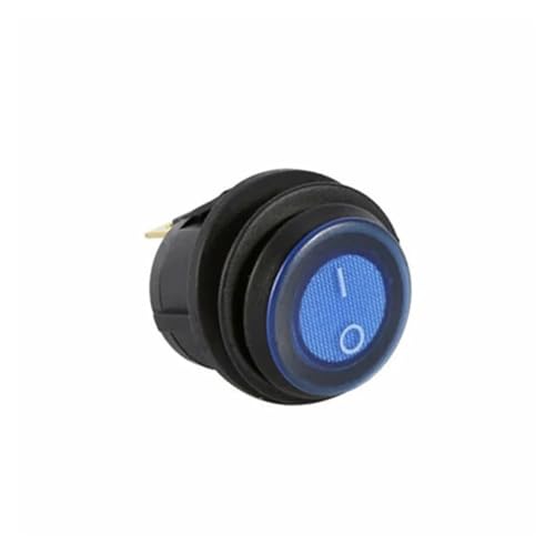 5 Stücke 12 V 20 A Auto SPST Rundschalter Auto Boot LKW Runder Wippschalter EIN/AUS Wasserdichter Schalter mit blauem Licht von HUBXHEIY