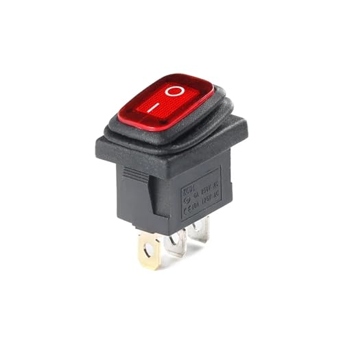 KCD1 EIN/AUS-Netzschalter 10A 125V 250V AC Wasserdicht versiegelt Auto Boot Marine Kippschalter Mini-Kippschalter(Red led) von HUBXHEIY
