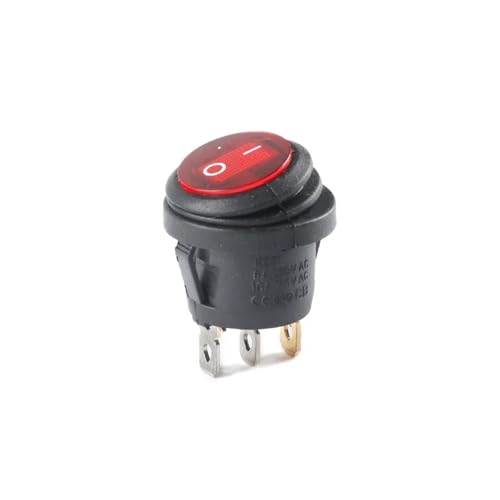 KCD1 EIN/AUS-Netzschalter 10A 125V 250V AC Wasserdicht versiegelt Auto Boot Marine Kippschalter Mini-Kippschalter(Round red led) von HUBXHEIY