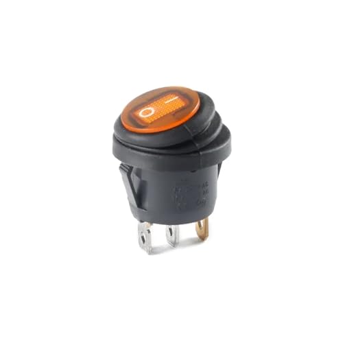 KCD1 EIN/AUS-Netzschalter 10A 125V 250V AC Wasserdicht versiegelt Auto Boot Marine Kippschalter Mini-Kippschalter(Round yellow led) von HUBXHEIY